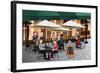 People Enjoying Coffee Outside Of A Cafe-Artisticco LLC-Framed Art Print