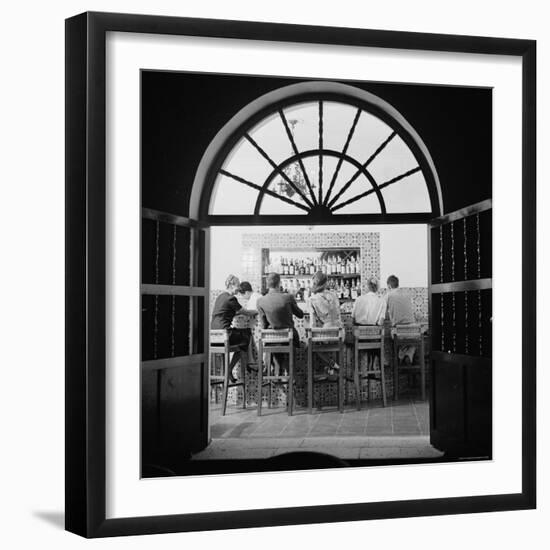 People Enjoying Drinks at a Bar in Ozaca Mexico-Peter Stackpole-Framed Photographic Print