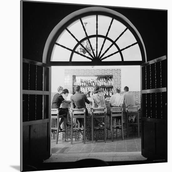 People Enjoying Drinks at a Bar in Ozaca Mexico-Peter Stackpole-Mounted Photographic Print