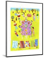 People Enjoying Picnic and Barbecue-Chris Corr-Mounted Art Print