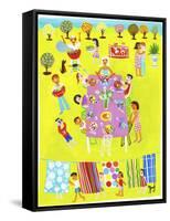 People Enjoying Picnic and Barbecue-Chris Corr-Framed Stretched Canvas