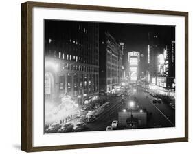 People Enjoying the Nightlife in times Square-null-Framed Photographic Print