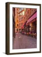 People Enjoying the Restaurants of Vieux Lyon, Lyon, Rhone, Rhone-Alpes, France, Europe-Mark Sunderland-Framed Photographic Print