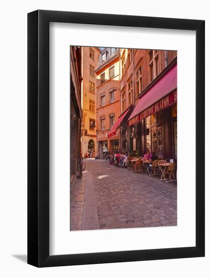 People Enjoying the Restaurants of Vieux Lyon, Lyon, Rhone, Rhone-Alpes, France, Europe-Mark Sunderland-Framed Photographic Print