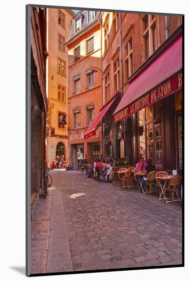 People Enjoying the Restaurants of Vieux Lyon, Lyon, Rhone, Rhone-Alpes, France, Europe-Mark Sunderland-Mounted Photographic Print