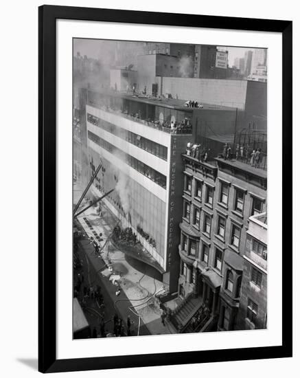 People Evacuating Museum during Fire-null-Framed Premium Photographic Print