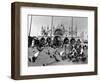 People Feed Pigeons at Saint Marks Square-null-Framed Photographic Print