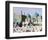 People Feeding Famous White Pigeons at Shrine of Hazrat Ali, Mazar-I-Sharif, Afghanistan-Jane Sweeney-Framed Photographic Print