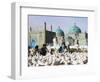 People Feeding Famous White Pigeons at Shrine of Hazrat Ali, Mazar-I-Sharif, Afghanistan-Jane Sweeney-Framed Photographic Print