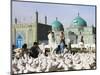 People Feeding Famous White Pigeons at Shrine of Hazrat Ali, Mazar-I-Sharif, Afghanistan-Jane Sweeney-Mounted Photographic Print