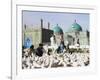 People Feeding Famous White Pigeons at Shrine of Hazrat Ali, Mazar-I-Sharif, Afghanistan-Jane Sweeney-Framed Photographic Print