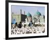 People Feeding Famous White Pigeons at Shrine of Hazrat Ali, Mazar-I-Sharif, Afghanistan-Jane Sweeney-Framed Photographic Print