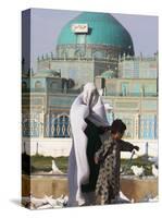 People Feeding the Famous White Pigeons at the Shrine of Hazrat Ali, Mazar-I-Sharif, Afghanistan-Jane Sweeney-Stretched Canvas