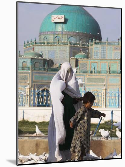 People Feeding the Famous White Pigeons at the Shrine of Hazrat Ali, Mazar-I-Sharif, Afghanistan-Jane Sweeney-Mounted Photographic Print