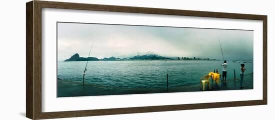 People Fishing, Guanabara Bay, Niteroi, Rio De Janeiro, Brazil-null-Framed Photographic Print