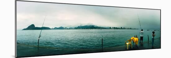 People Fishing, Guanabara Bay, Niteroi, Rio De Janeiro, Brazil-null-Mounted Photographic Print