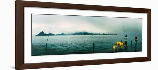 People Fishing, Guanabara Bay, Niteroi, Rio De Janeiro, Brazil-null-Framed Photographic Print