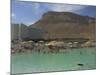 People Floating in the Sea and Hyatt Hotel and Desert Cliffs in Background, Dead Sea, Middle East-Eitan Simanor-Mounted Photographic Print