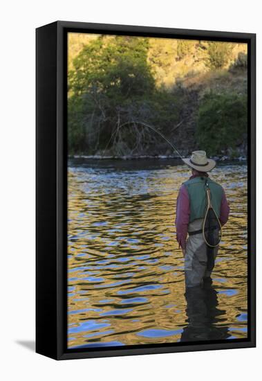 People fly fishing, Lower Deschutes River, Central Oregon, USA-Stuart Westmorland-Framed Stretched Canvas