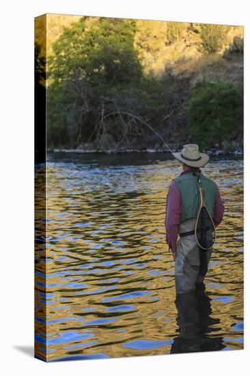 People fly fishing, Lower Deschutes River, Central Oregon, USA-Stuart Westmorland-Stretched Canvas