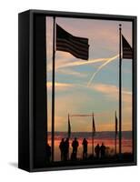 People Gather to Next to the Washington Monument-null-Framed Stretched Canvas