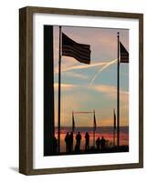 People Gather to Next to the Washington Monument-null-Framed Photographic Print