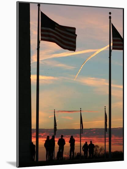 People Gather to Next to the Washington Monument-null-Mounted Photographic Print