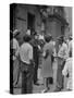 People Gathering around a Police Officer in Harlem-null-Stretched Canvas