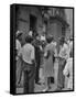 People Gathering around a Police Officer in Harlem-null-Framed Stretched Canvas