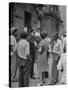 People Gathering around a Police Officer in Harlem-null-Stretched Canvas