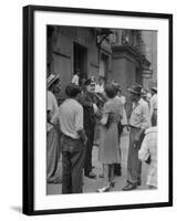 People Gathering around a Police Officer in Harlem-null-Framed Photographic Print