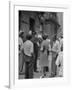 People Gathering around a Police Officer in Harlem-null-Framed Photographic Print