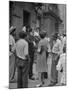 People Gathering around a Police Officer in Harlem-null-Mounted Photographic Print