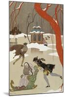 People Ice Skating-Georges Barbier-Mounted Giclee Print