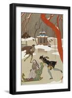 People Ice Skating-Georges Barbier-Framed Giclee Print