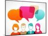 People Icons with Colorful Dialog Speech Bubbles-Marish-Mounted Art Print