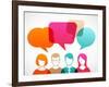 People Icons with Colorful Dialog Speech Bubbles-Marish-Framed Art Print
