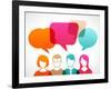 People Icons with Colorful Dialog Speech Bubbles-Marish-Framed Art Print