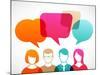 People Icons with Colorful Dialog Speech Bubbles-Marish-Mounted Art Print