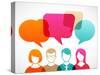 People Icons with Colorful Dialog Speech Bubbles-Marish-Stretched Canvas