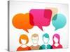 People Icons with Colorful Dialog Speech Bubbles-Marish-Stretched Canvas