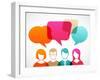 People Icons with Colorful Dialog Speech Bubbles-Marish-Framed Art Print