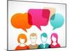 People Icons with Colorful Dialog Speech Bubbles-Marish-Mounted Art Print