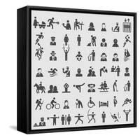 People Icons-ekler-Framed Stretched Canvas