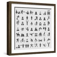 People Icons-ekler-Framed Art Print