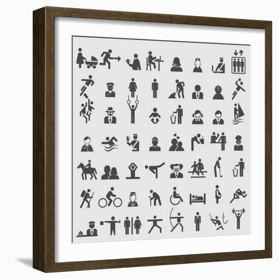 People Icons-ekler-Framed Art Print