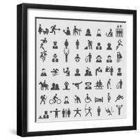 People Icons-ekler-Framed Art Print