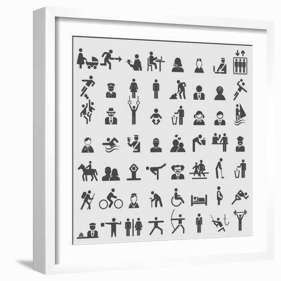 People Icons-ekler-Framed Art Print