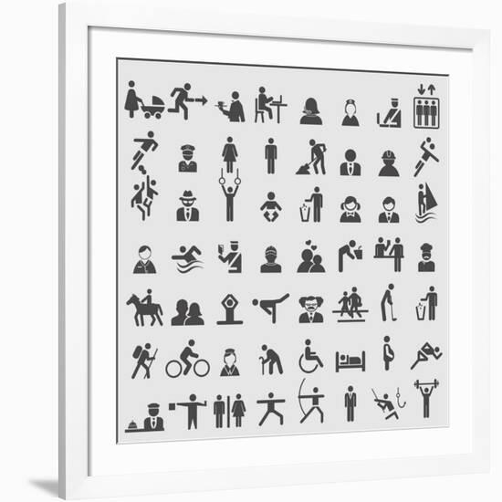 People Icons-ekler-Framed Art Print