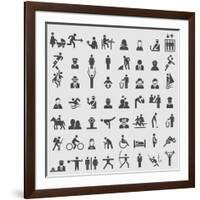 People Icons-ekler-Framed Art Print